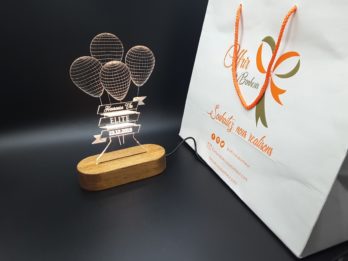 Cadeau personnalisé de lampe 3D d’illusion Ballon anniversaire