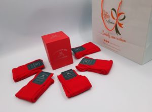 Chaussettes Semainier x 5 - 100% fil d'Ecosse - rouge
