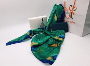 Nanabox Nuances de verts ( foulard et porte monnaie)