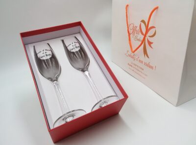 Box flûtes duo Vivons d'amour et de fines bulles 