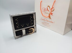 Coffret ceinture et portefeuille noir